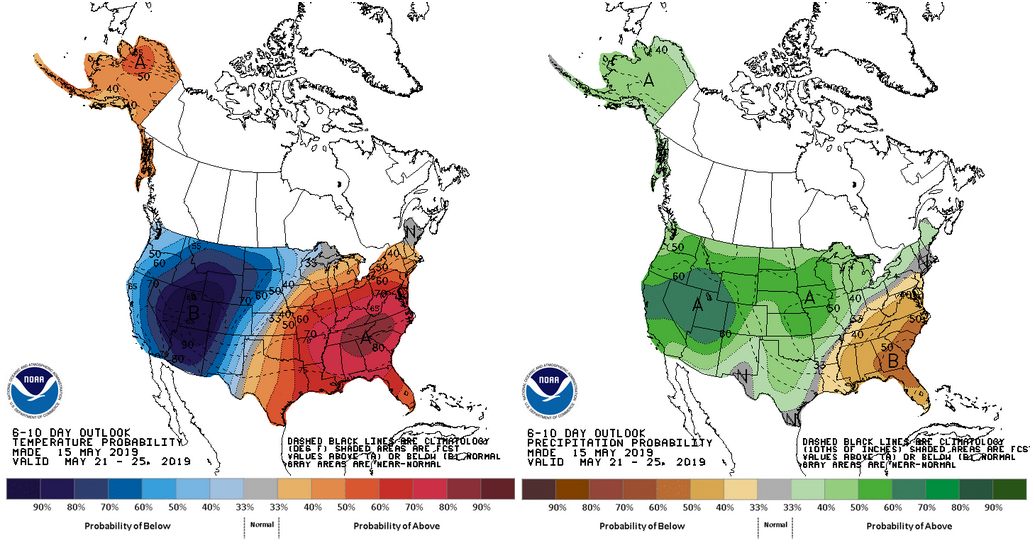 National Weather Service outlooks.